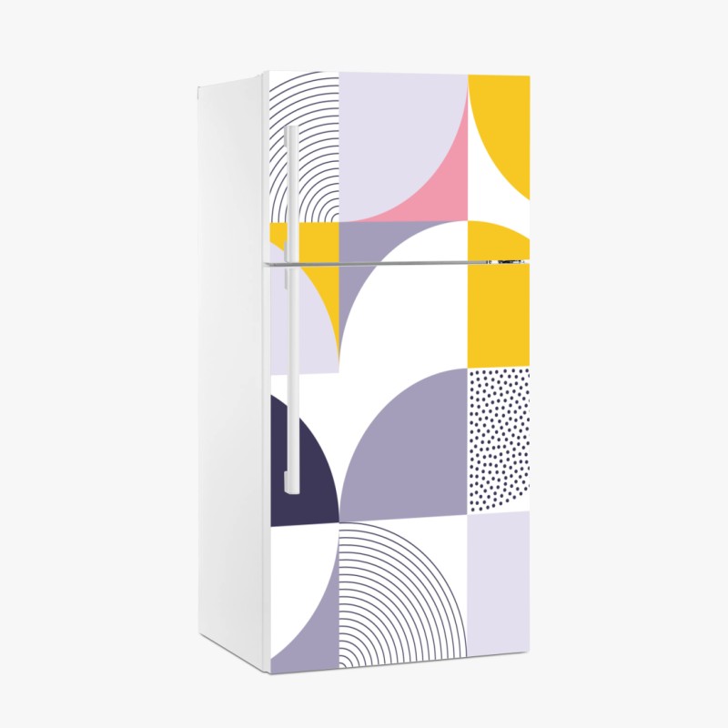 Kühlschrankaufkleber pastellfarbenes geometrisches muster mit halbkreisen