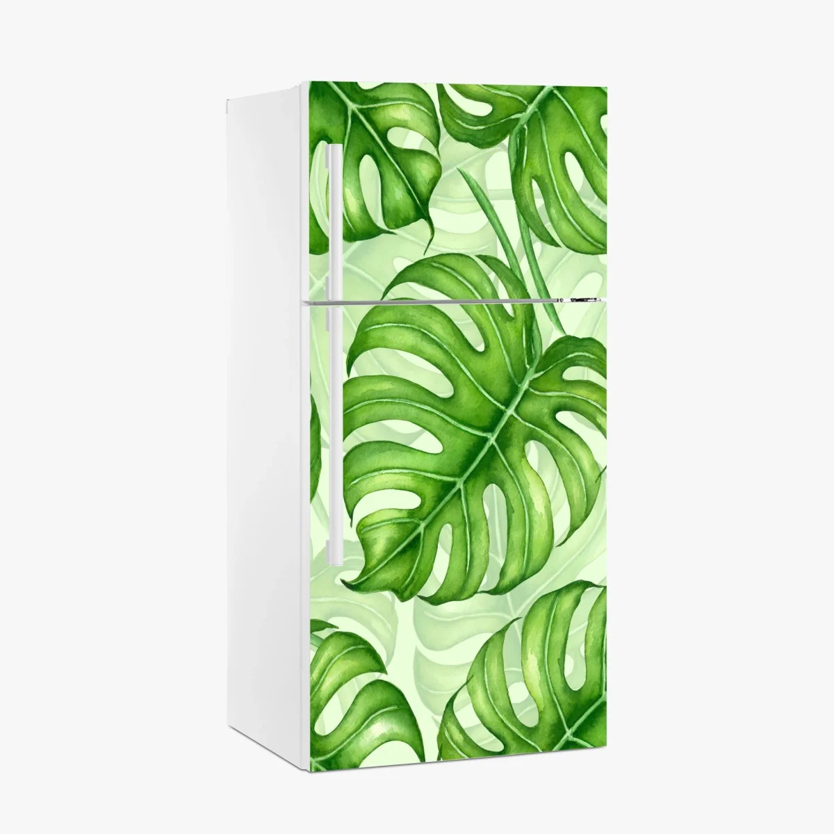 Kühlschrankaufkleber aquarell monstera blättermuster – Wallnifity® Kühlschrankaufkleber aquarell monstera blättermuster – Wallnifity®