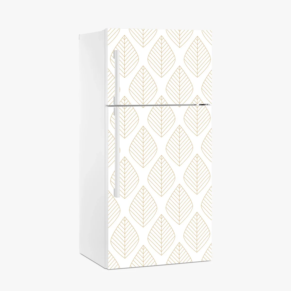 Kühlschrankaufkleber elegantes goldenes geometrisches blattmuster – Wallnifity®