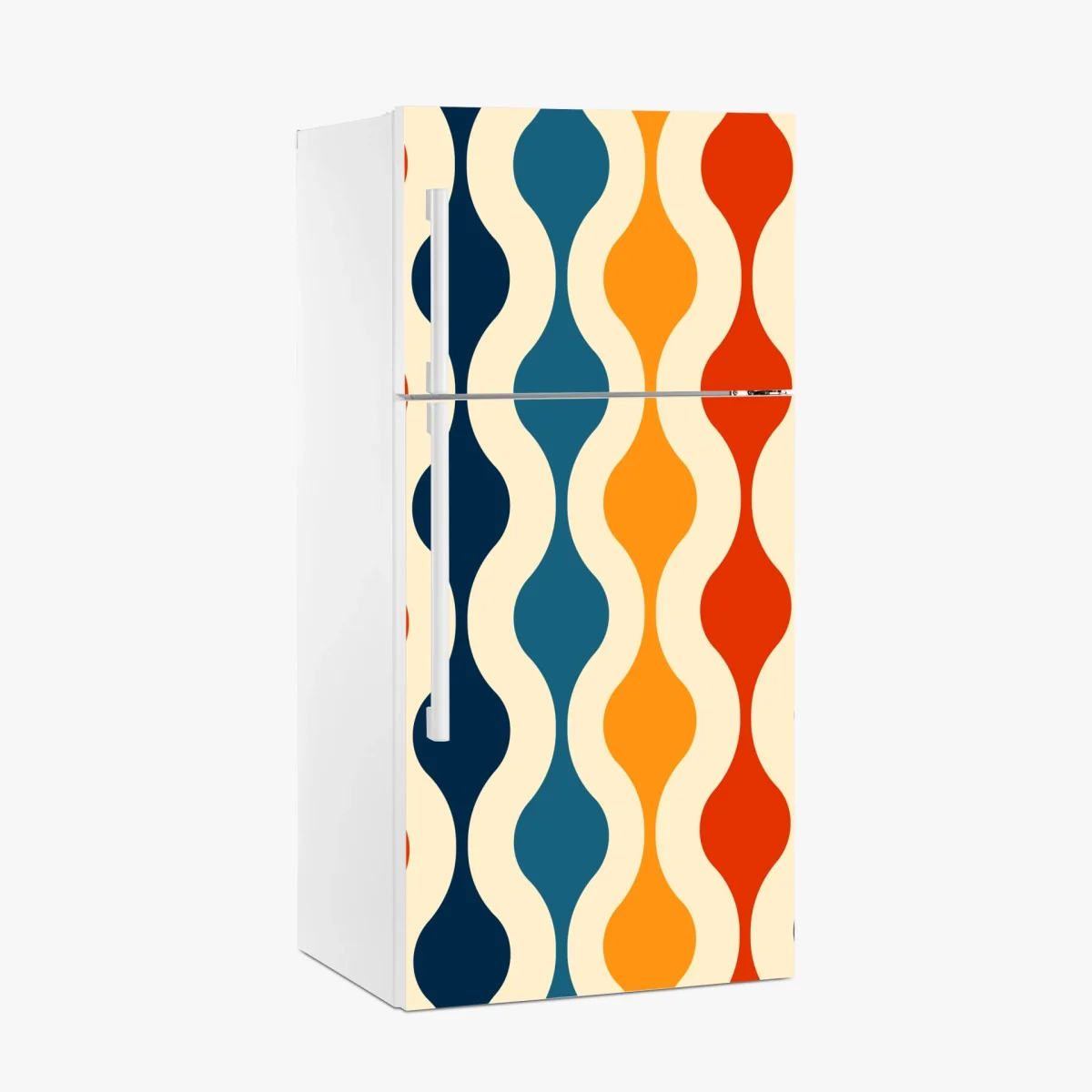 Kühlschrankaufkleber retro welliges mid-century muster – Wallnifity® Kühlschrankaufkleber retro welliges mid-century muster – Wallnifity®