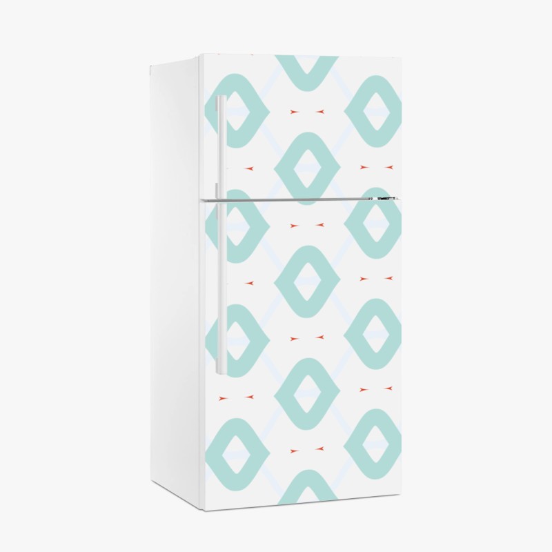 Kühlschrankaufkleber türkis geometrisches rautenmuster