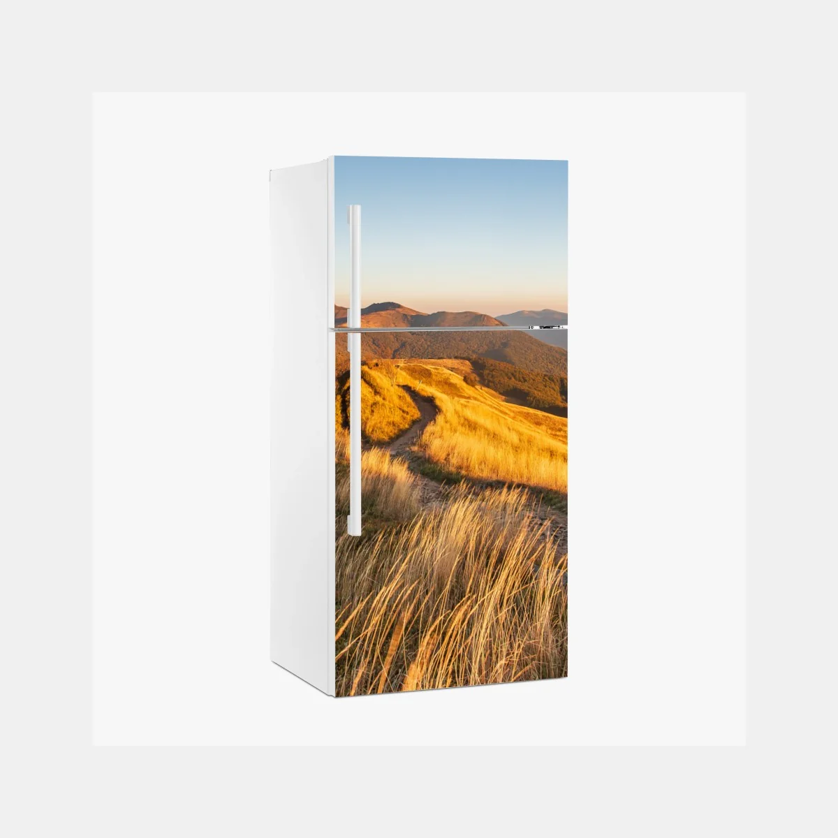 Kühlschrankaufkleber goldener bergkamm im sonnenuntergang – Wallnifity® Kühlschrankaufkleber goldener bergkamm im sonnenuntergang – Wallnifity®