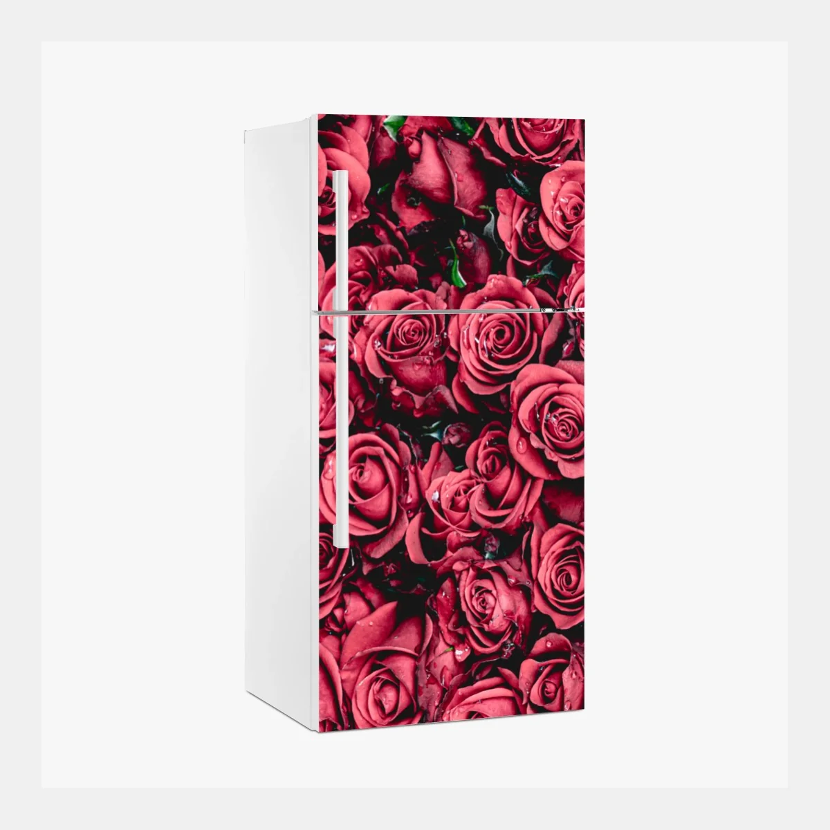 Kühlschrankaufkleber pralle rote rosen wandbild – Wallnifity® Kühlschrankaufkleber pralle rote rosen wandbild – Wallnifity®