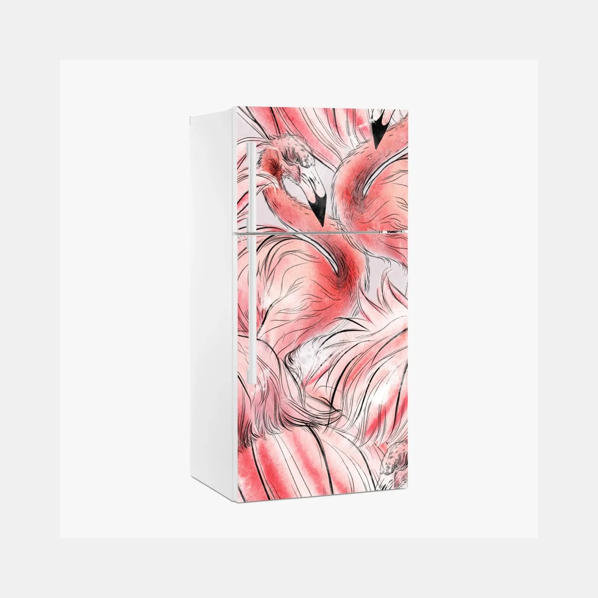 Kühlschrankaufkleber aquarell flamingo nahtloses muster – Wallnifity® Kühlschrankaufkleber aquarell flamingo nahtloses muster – Wallnifity®
