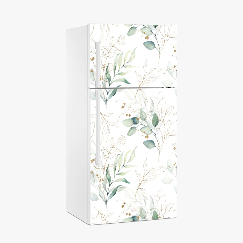 Kühlschrankaufkleber sanftes eukalyptus aquarellmuster