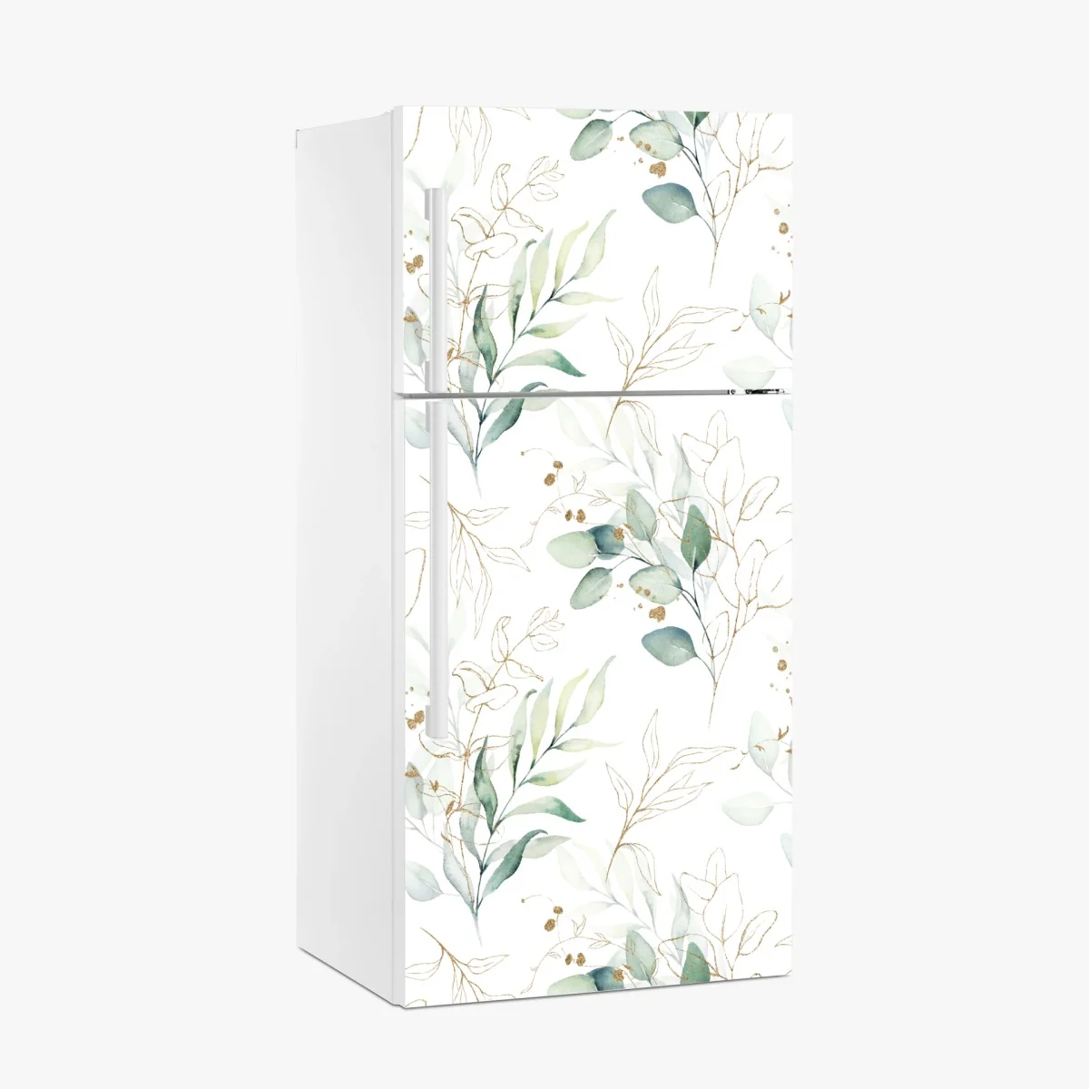 Kühlschrankaufkleber sanftes eukalyptus aquarellmuster – Wallnifity® Kühlschrankaufkleber sanftes eukalyptus aquarellmuster – Wallnifity®