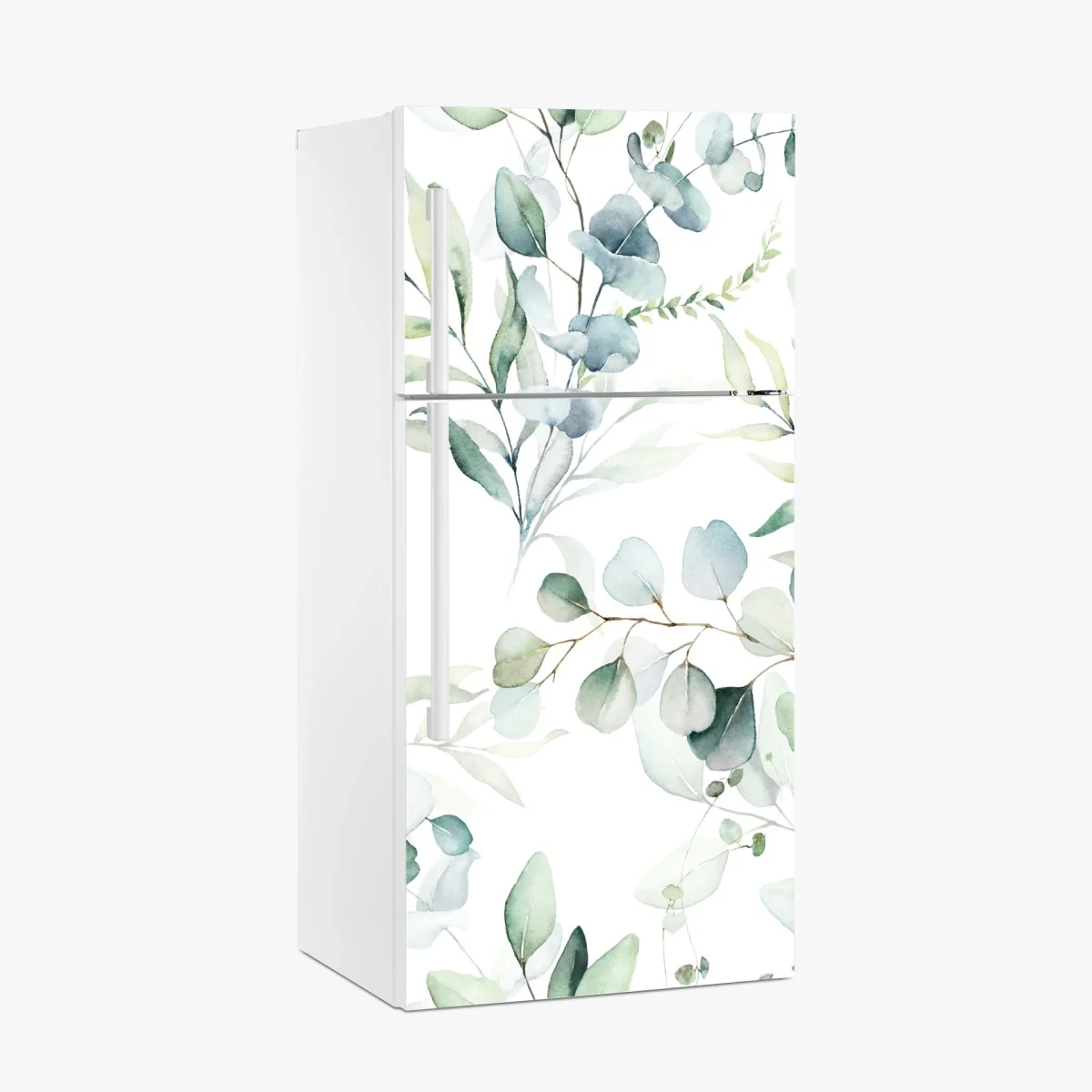 Kühlschrankaufkleber aquarell eukalyptus blättermuster – Wallnifity® Kühlschrankaufkleber aquarell eukalyptus blättermuster – Wallnifity®