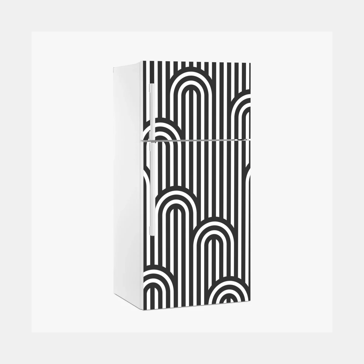 Kühlschrankaufkleber schwarzweißes geometrisches streifenmuster – Wallnifity® Kühlschrankaufkleber schwarzweißes geometrisches streifenmuster – Wallnifity®