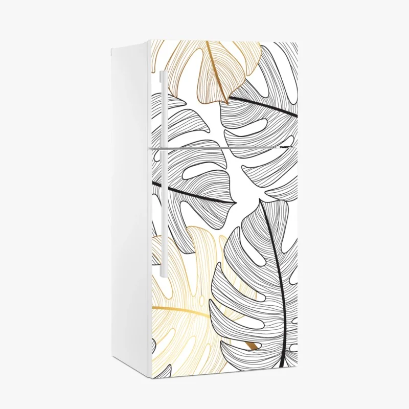 Kühlschrankaufkleber feines blattadern-muster in grautönen – Wallnifity®