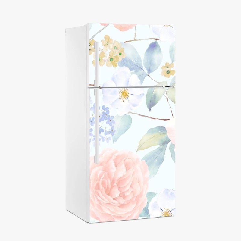 Kühlschrankaufkleber rosa aquarellkreise mit goldenen akzenten – Wallnifity®