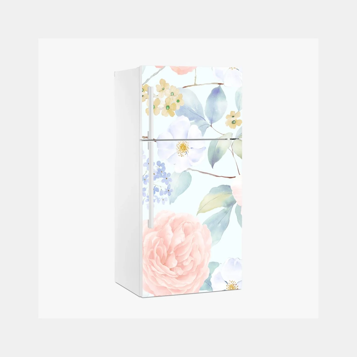 Kühlschrankaufkleber zarte pastellblumen in aquarell – Wallnifity®