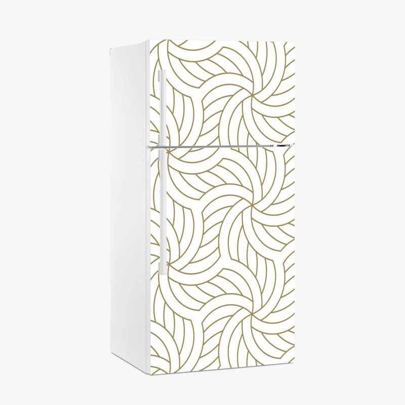 Kühlschrankaufkleber goldenes geometrisches wirbelmuster