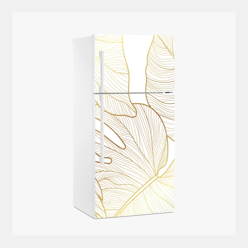 Kühlschrankaufkleber goldene botanische blattzeichnung