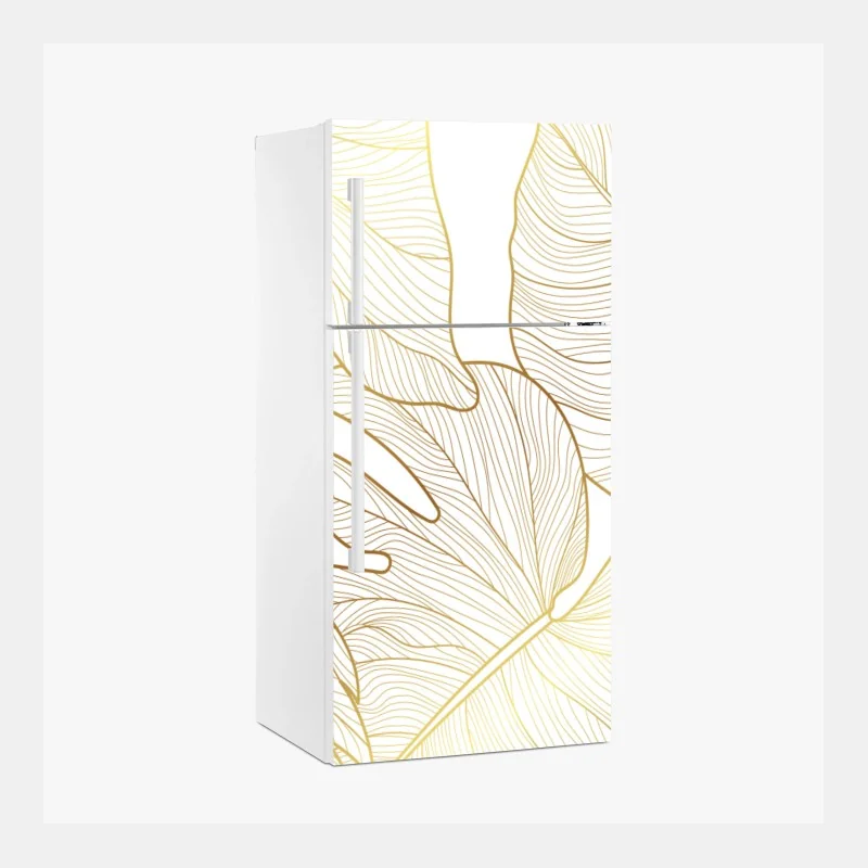 Kühlschrankaufkleber goldene botanische blattzeichnung – Wallnifity® Kühlschrankaufkleber goldene botanische blattzeichnung – Wallnifity®