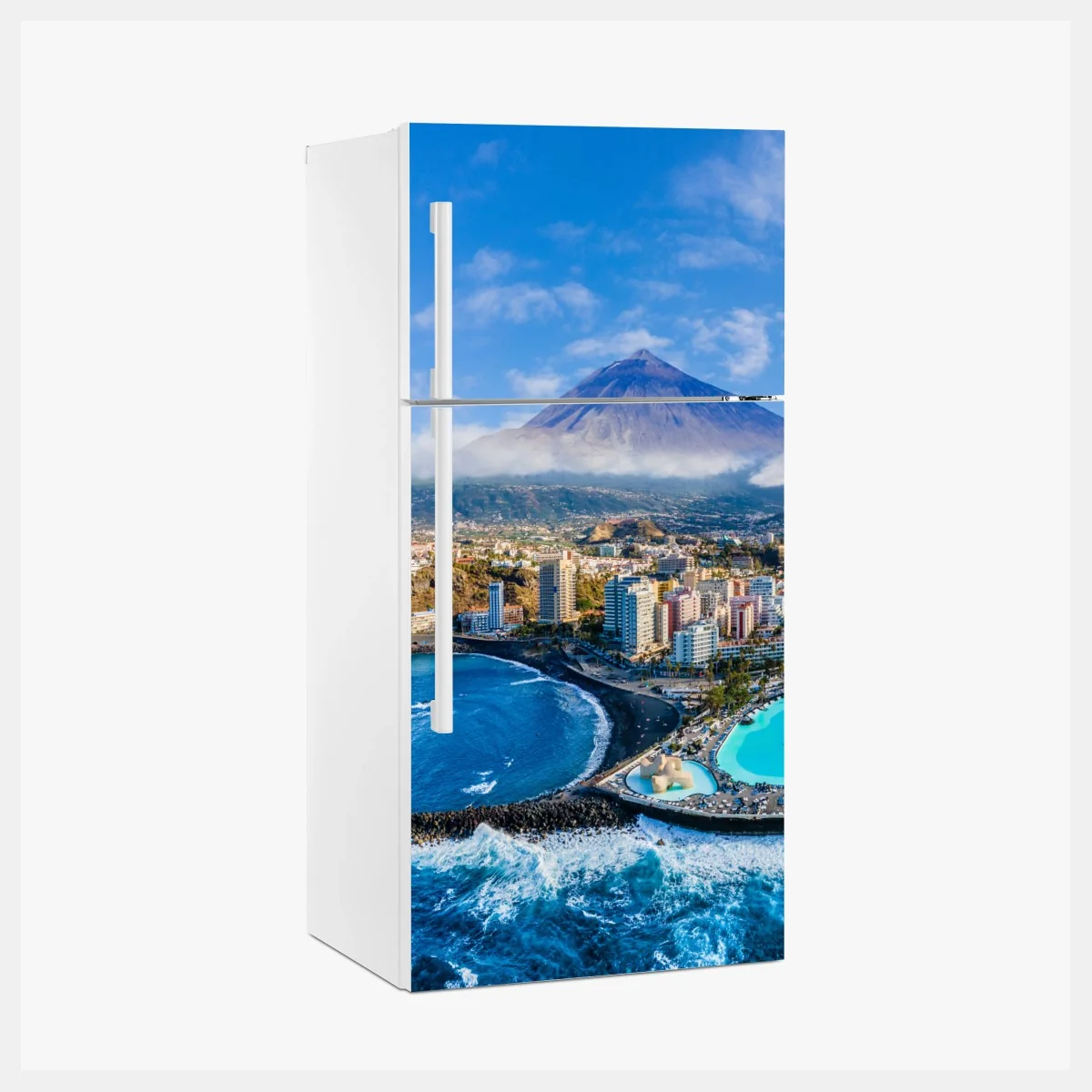Kühlschrankaufkleber luftpanorama der küste von Teneriffa mit dem Mount Teide – Wallnifity® Kühlschrankaufkleber luftpanorama der küste von Teneriffa mit dem Mount Teide – Wallnifity®