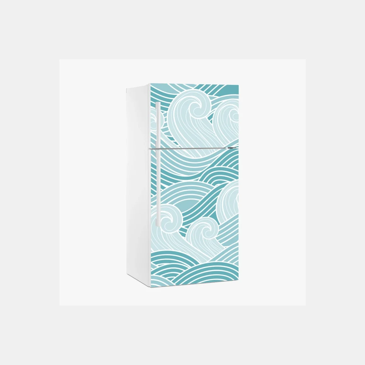 Kühlschrankaufkleber ruhiges türkisfarbenes wellenmuster – Wallnifity® Kühlschrankaufkleber ruhiges türkisfarbenes wellenmuster – Wallnifity®