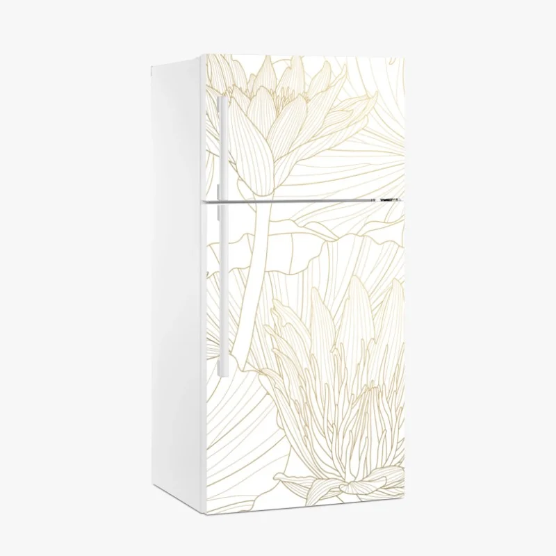 Kühlschrankaufkleber zarte goldene blütenlinien