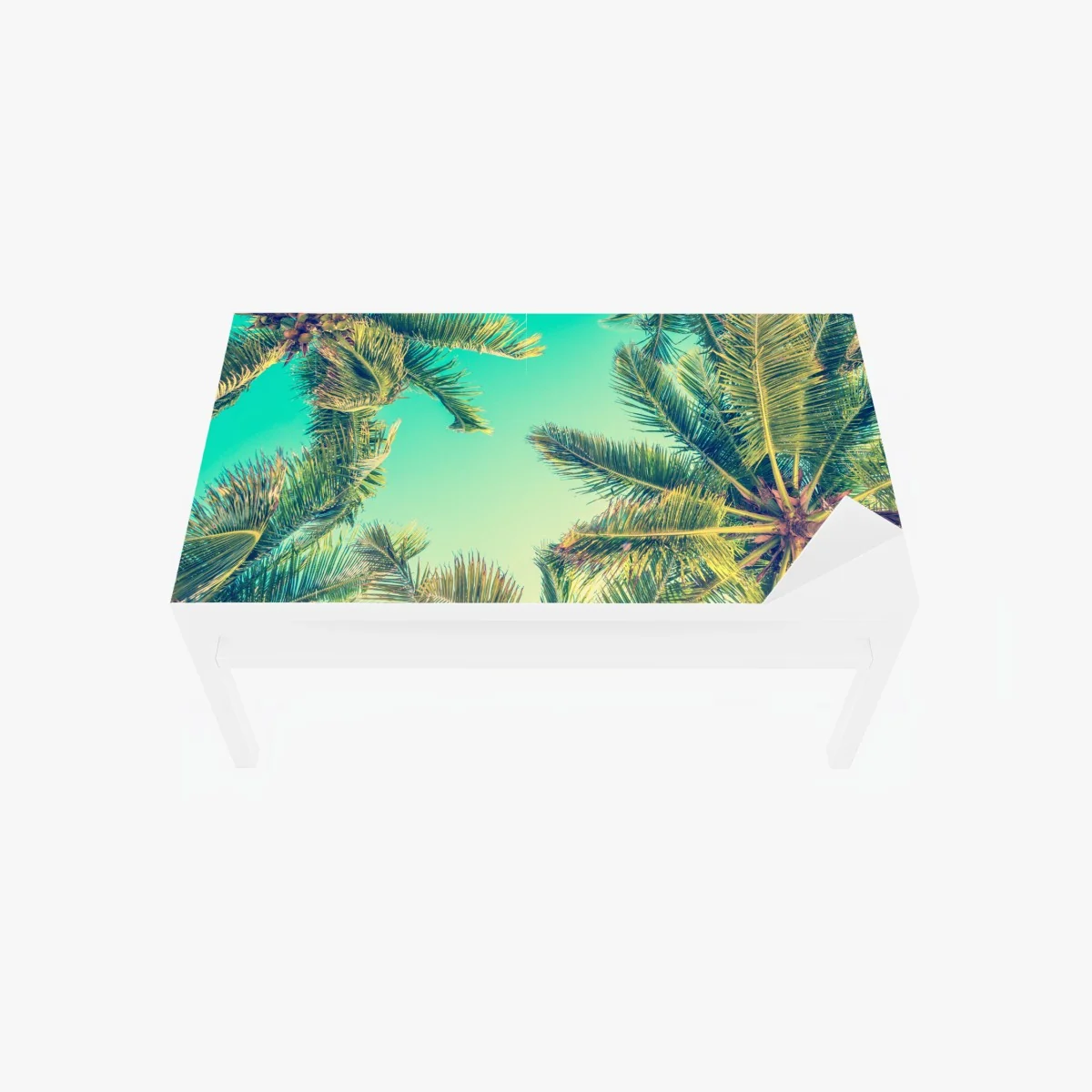 Tischaufkleber und Schreibtischaufkleber vintage türkis palmenhimmel – Wallnifity® Tischaufkleber und Schreibtischaufkleber vintage türkis palmenhimmel – Wallnifity®