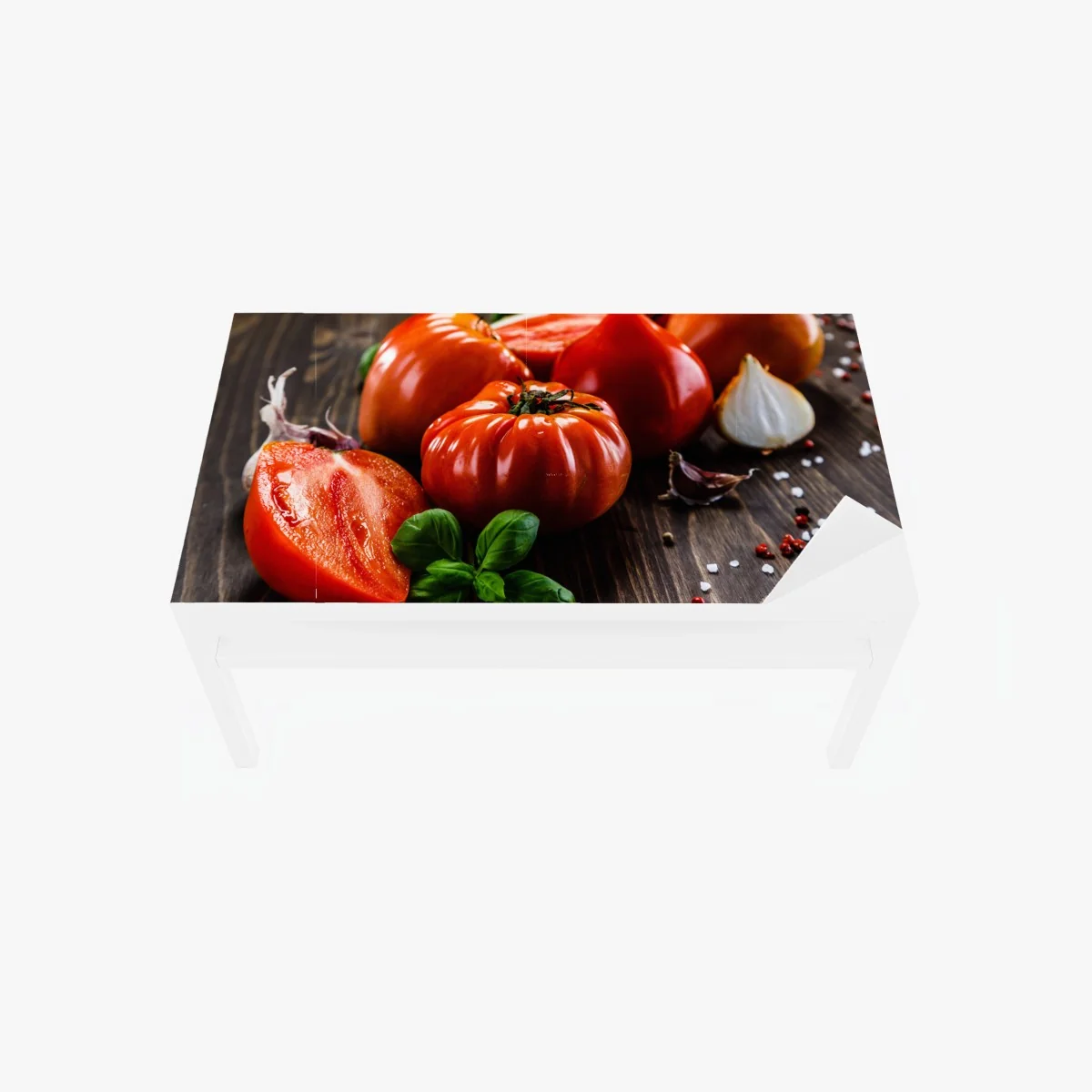 Tischaufkleber und Schreibtischaufkleber reife tomaten auf rustikalem holztisch – Wallnifity®