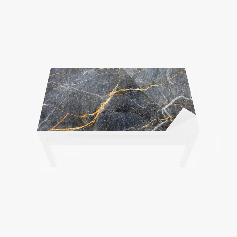 Tischaufkleber und Schreibtischaufkleber dunkelgrauer marmor mit goldenen adern