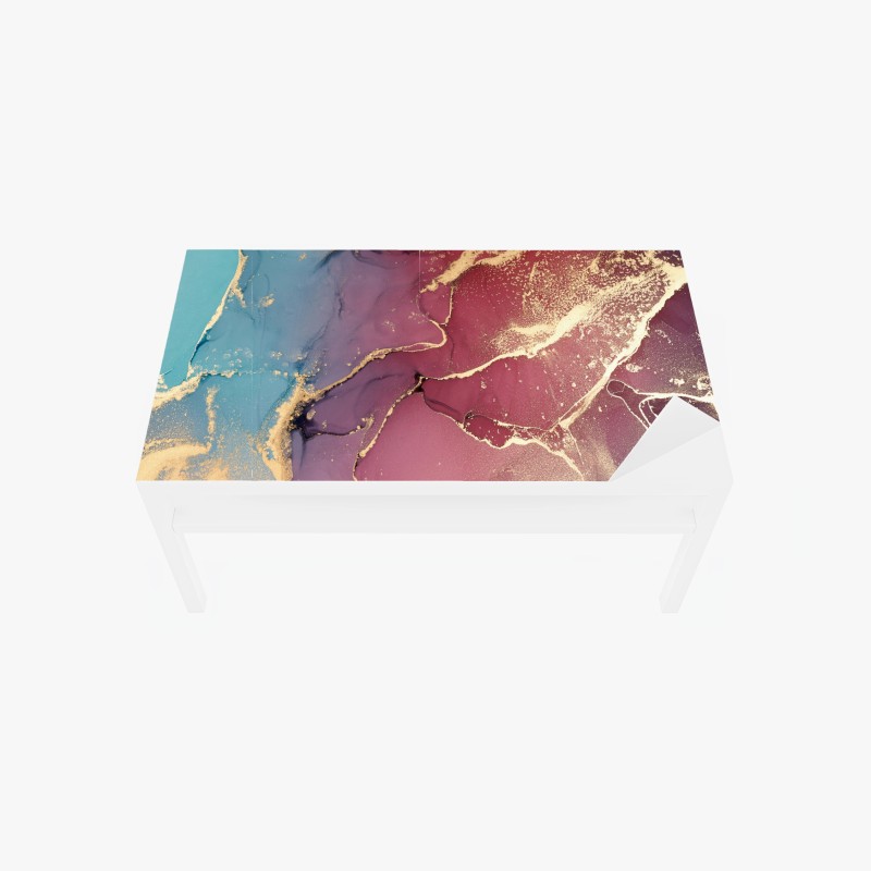 Tischaufkleber und Schreibtischaufkleber dunkelgrauer marmor mit goldenen adern – Wallnifity®