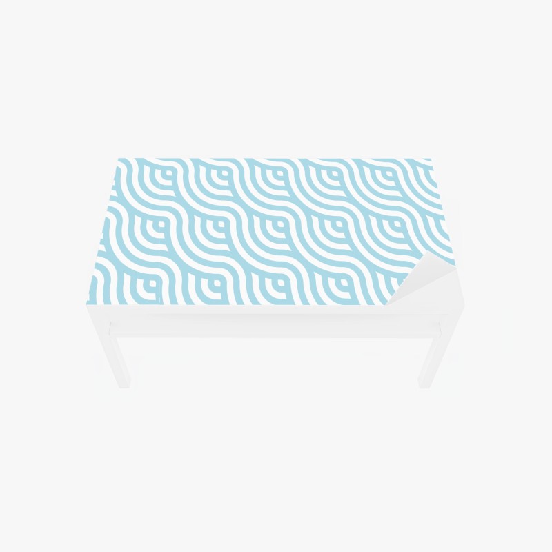 Tischaufkleber und Schreibtischaufkleber ruhige blaue wellen mit goldakzenten – Wallnifity®