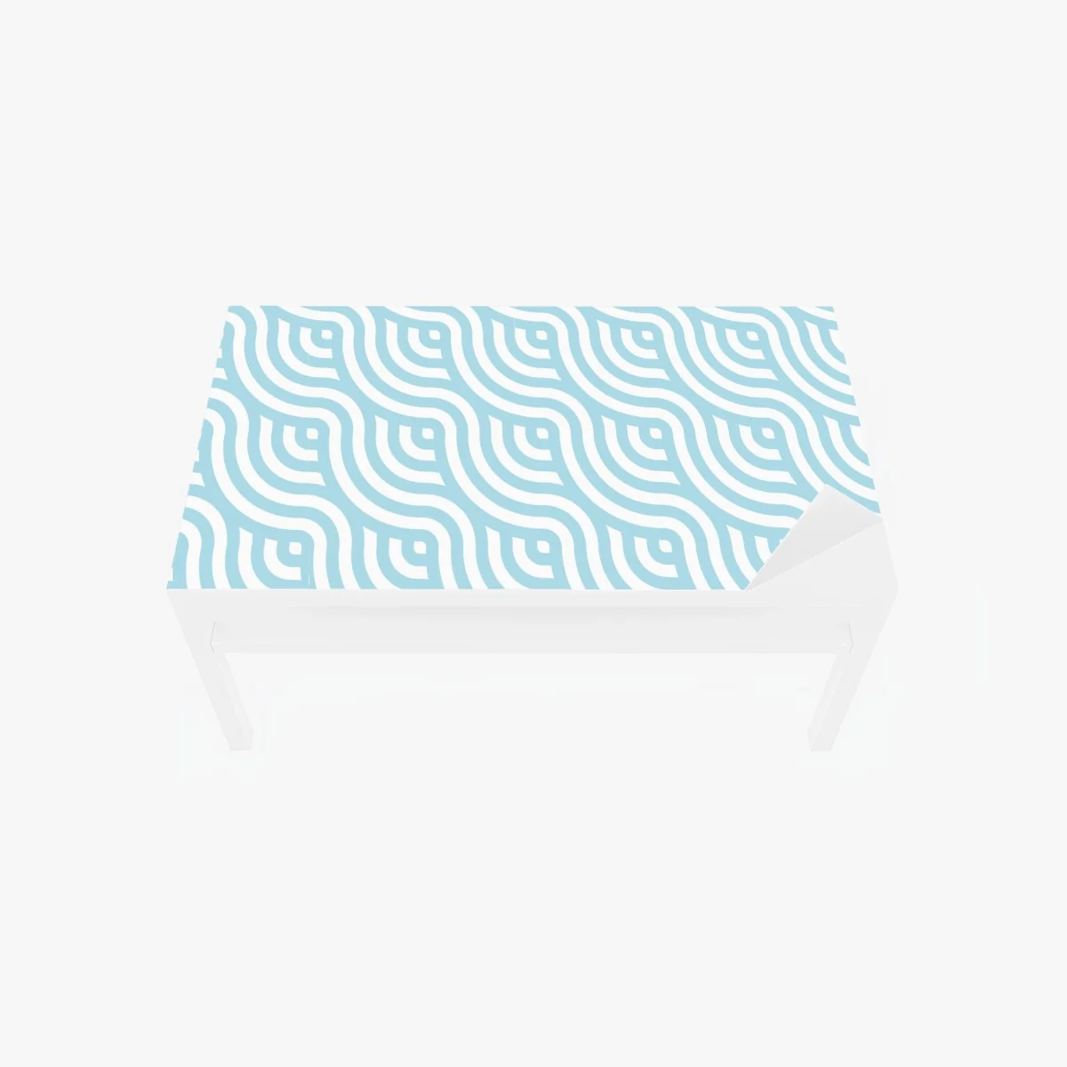 Tischaufkleber und Schreibtischaufkleber sanftes türkis geometrisches wellenmuster – Wallnifity®