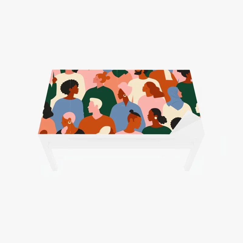 Tischaufkleber und Schreibtischaufkleber grünes botanisches blättermuster – Wallnifity®