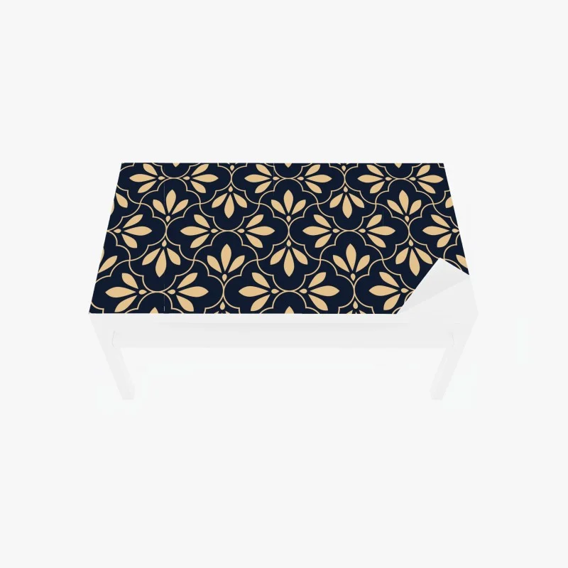 Tischaufkleber und Schreibtischaufkleber luxuriöses goldenes abstraktes wellenmuster – Wallnifity®