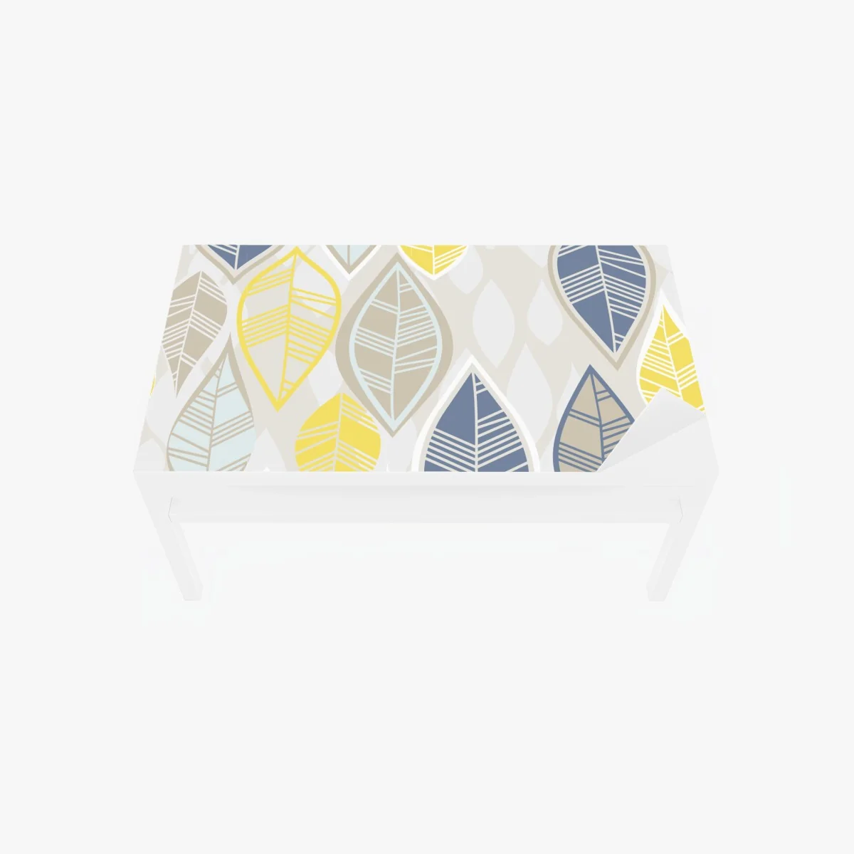 Tischaufkleber und Schreibtischaufkleber skandinavisches blättermuster in sanften neutralen tönen – Wallnifity®