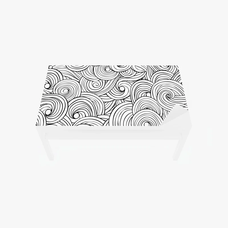 Tischaufkleber und Schreibtischaufkleber schwarzweißes spiralmuster