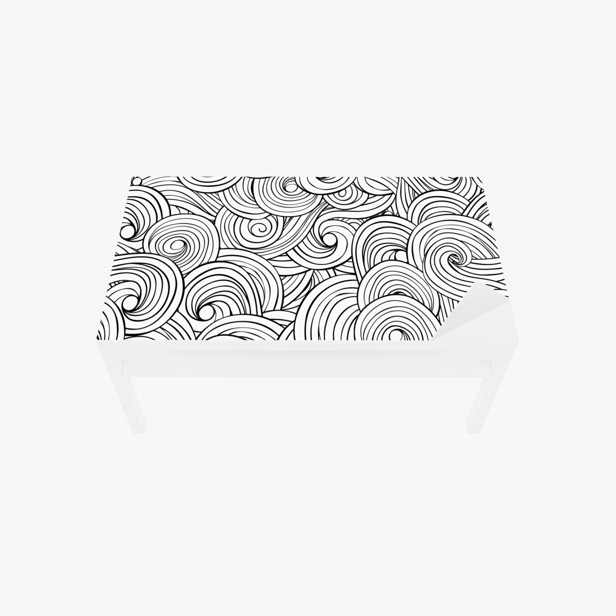 Tischaufkleber und Schreibtischaufkleber schwarzweißes spiralmuster – Wallnifity®