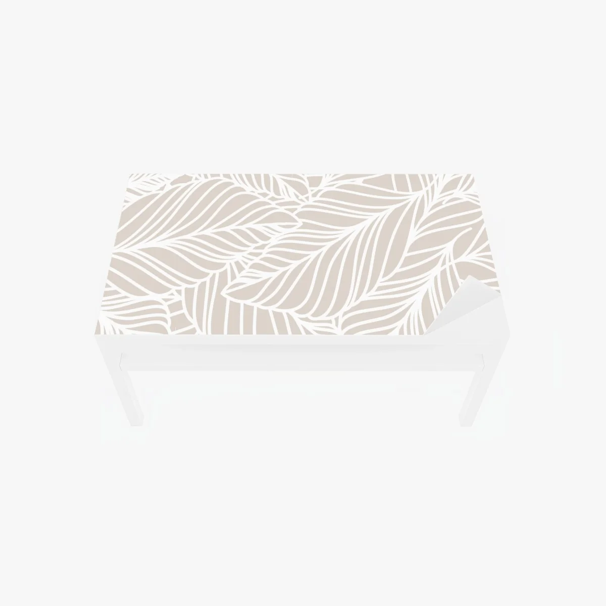 Tischaufkleber und Schreibtischaufkleber beige botanisches blattmuster – Wallnifity®