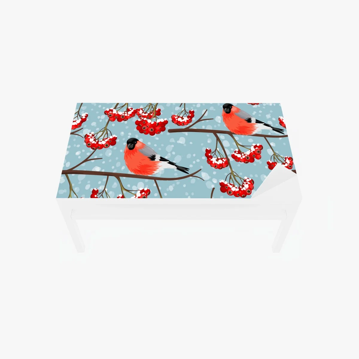 Tischaufkleber und Schreibtischaufkleber winterliche gimpel und vogelbeeren - muster – Wallnifity®