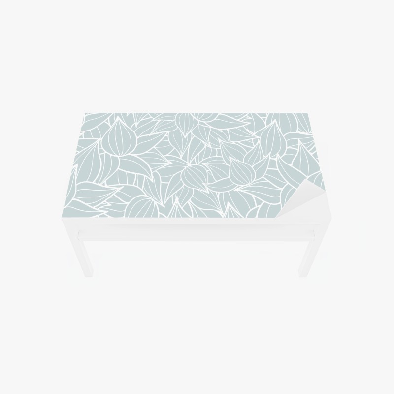 Tischaufkleber und Schreibtischaufkleber zartes türkis blättermuster