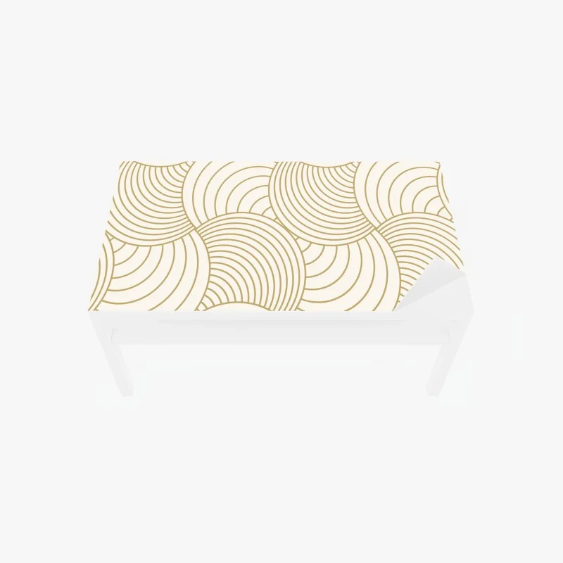 Tischaufkleber und Schreibtischaufkleber goldenes art deco kreismuster