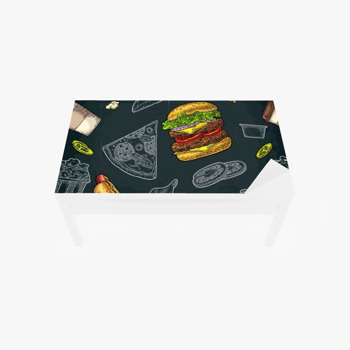 Tischaufkleber und Schreibtischaufkleber vintage fast-food muster – Wallnifity®