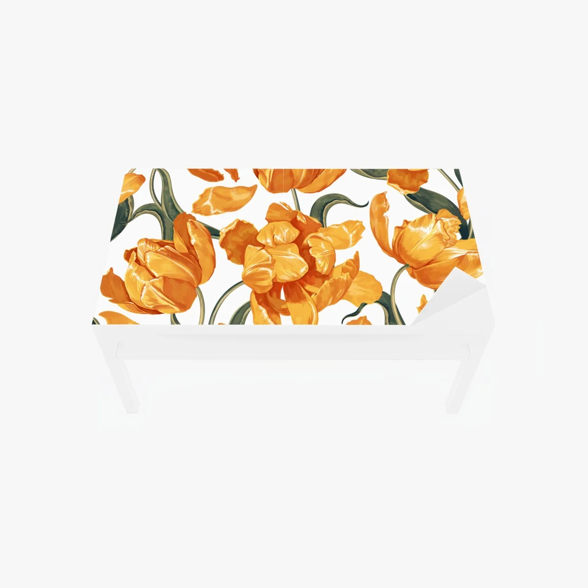 Tischaufkleber und Schreibtischaufkleber muster mit lebhaften orangen tulpen – Wallnifity® Tischaufkleber und Schreibtischaufkleber muster mit lebhaften orangen tulpen – Wallnifity®