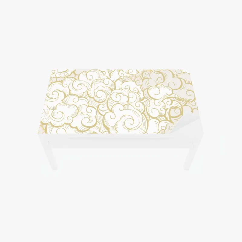 Tischaufkleber und Schreibtischaufkleber goldenes ornamentales wolkenmuster