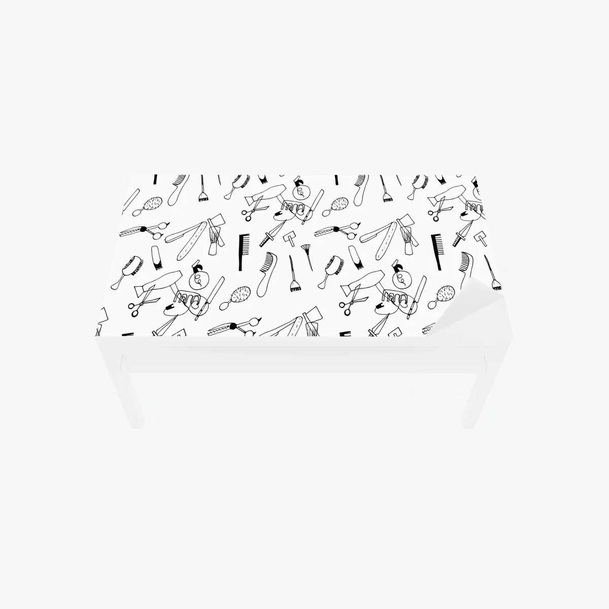 Tischaufkleber und Schreibtischaufkleber handgezeichnetes muster von friseurwerkzeugen – Wallnifity® Tischaufkleber und Schreibtischaufkleber handgezeichnetes muster von friseurwerkzeugen – Wallnifity®