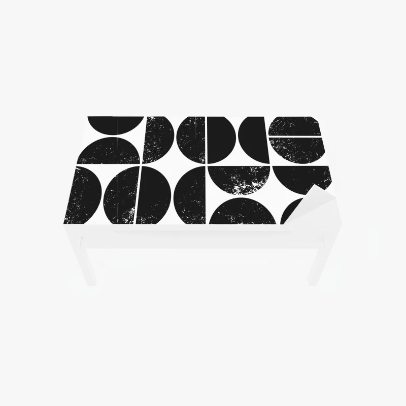 Tischaufkleber und Schreibtischaufkleber schwarzes geometrisches kreismuster