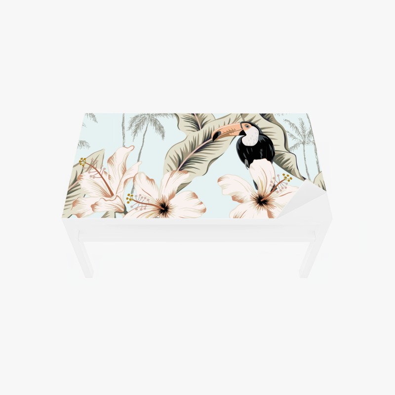 Tischaufkleber und Schreibtischaufkleber vintage rosenmuster in rosa und türkis – Wallnifity®