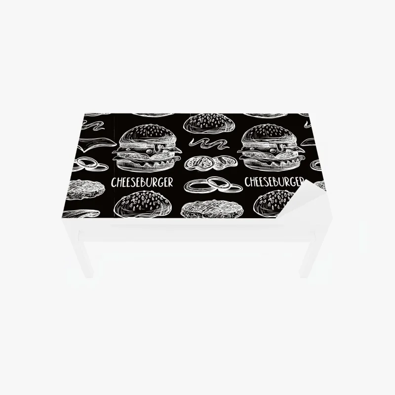 Tischaufkleber und Schreibtischaufkleber marineblaues tropisches blattmuster – Wallnifity®