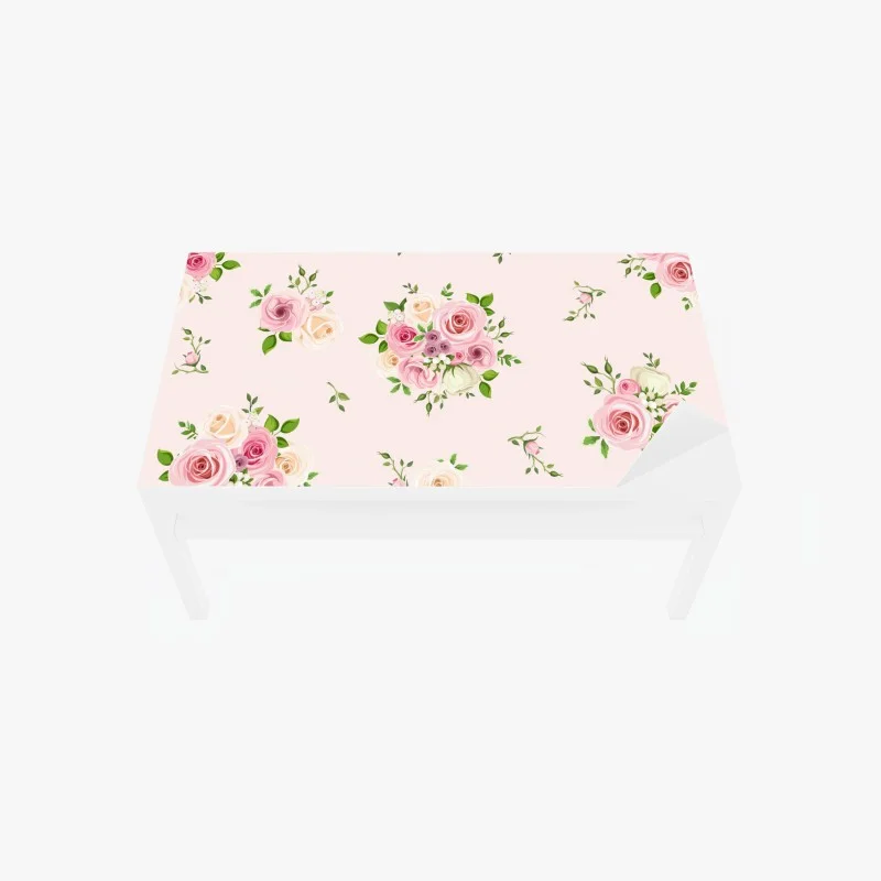 Tischaufkleber und Schreibtischaufkleber zartes rosenmuster in pastellrosa
