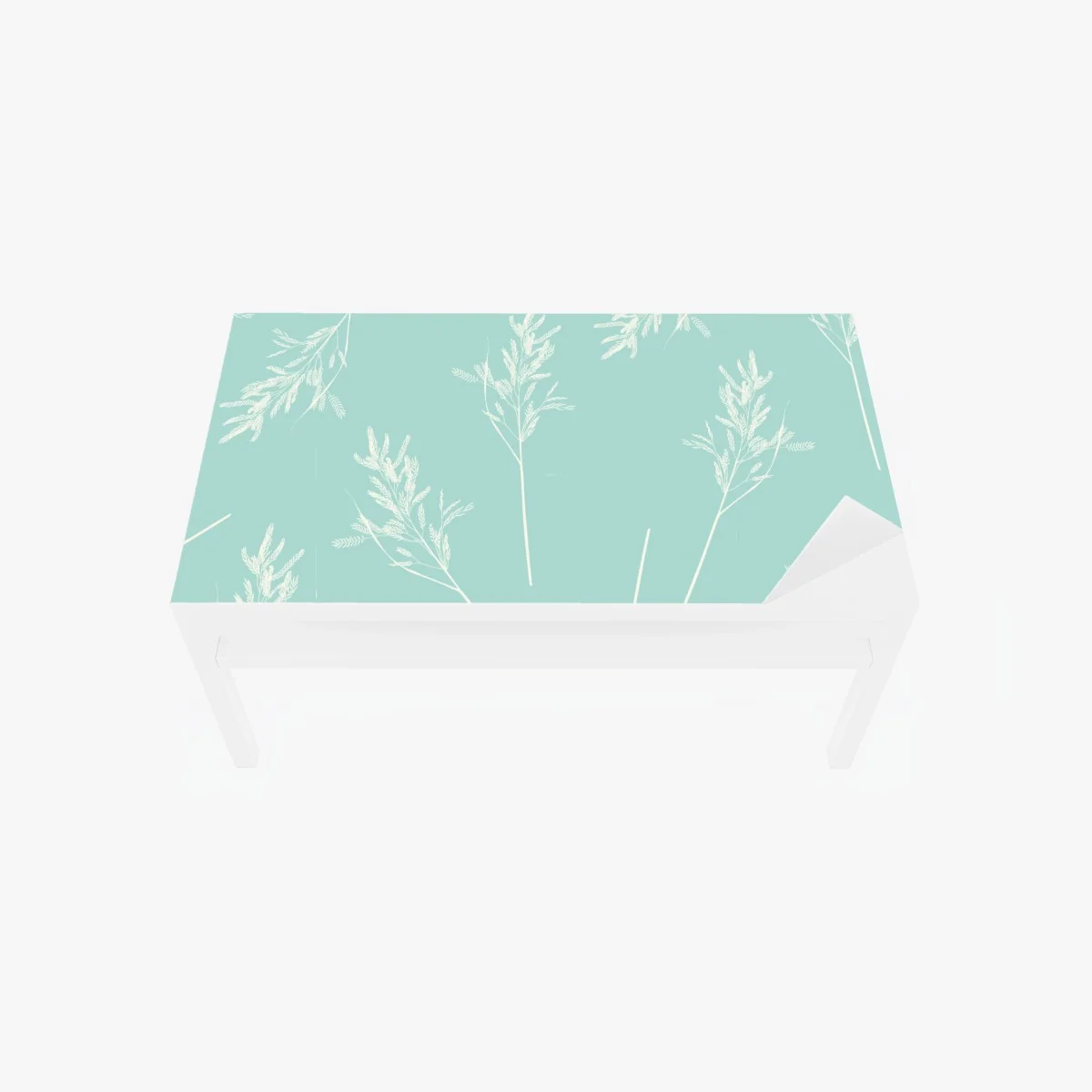 Tischaufkleber und Schreibtischaufkleber zartes türkisfarbenes botanisches muster – Wallnifity® Tischaufkleber und Schreibtischaufkleber zartes türkisfarbenes botanisches muster – Wallnifity®