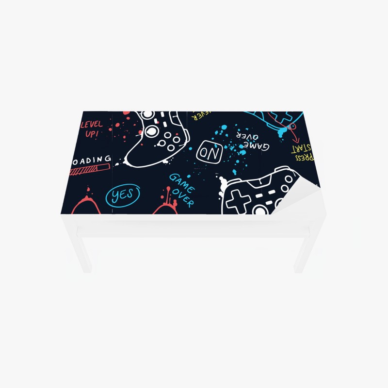 Tischaufkleber und Schreibtischaufkleber tropisches muster mit rosa hibiskus – Wallnifity®