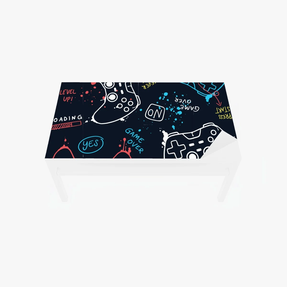 Tischaufkleber und Schreibtischaufkleber buntes gamepad-muster – Wallnifity®