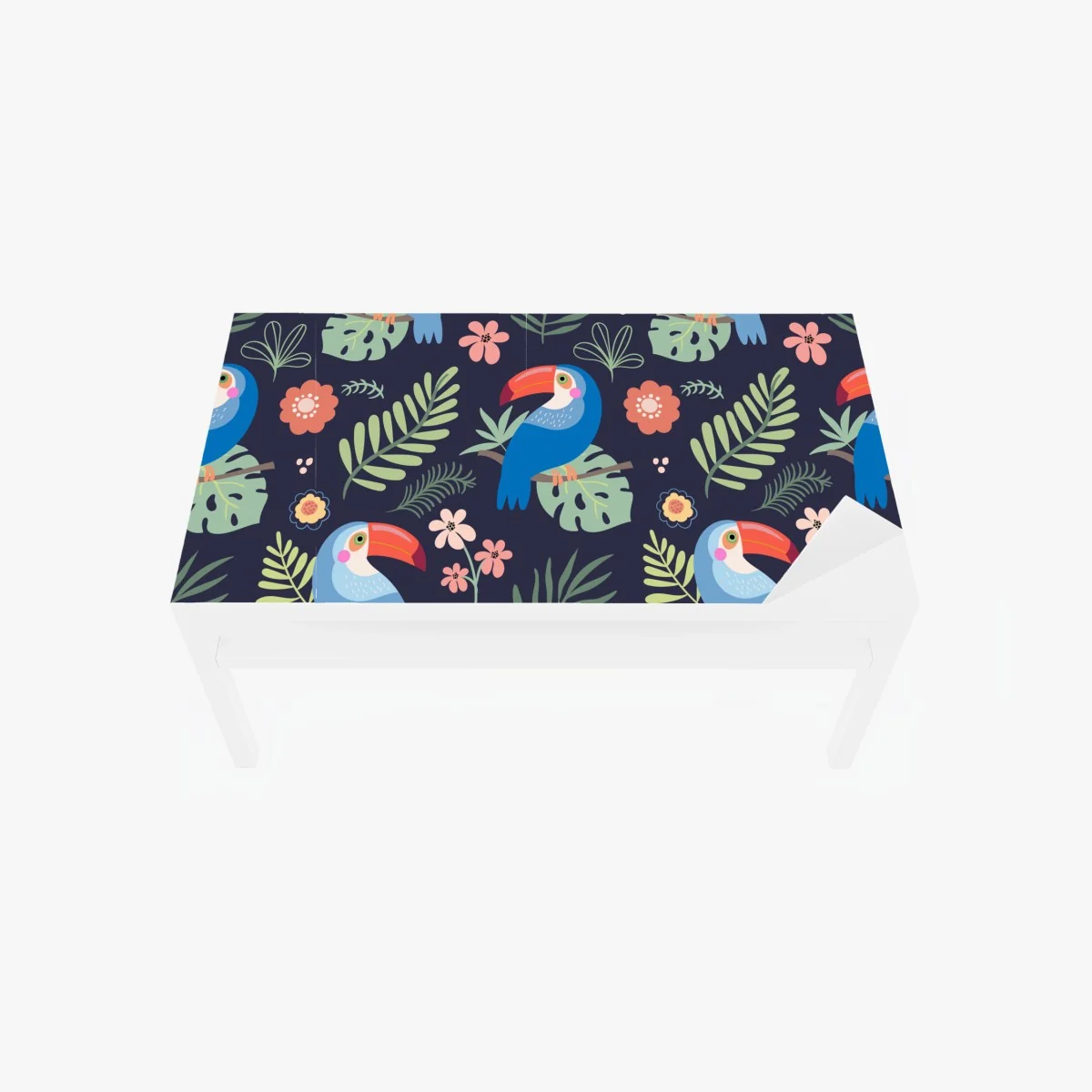Tischaufkleber und Schreibtischaufkleber tropisches tukanmuster auf dunkelblauem hintergrund – Wallnifity® Tischaufkleber und Schreibtischaufkleber tropisches tukanmuster auf dunkelblauem hintergrund – Wallnifity®