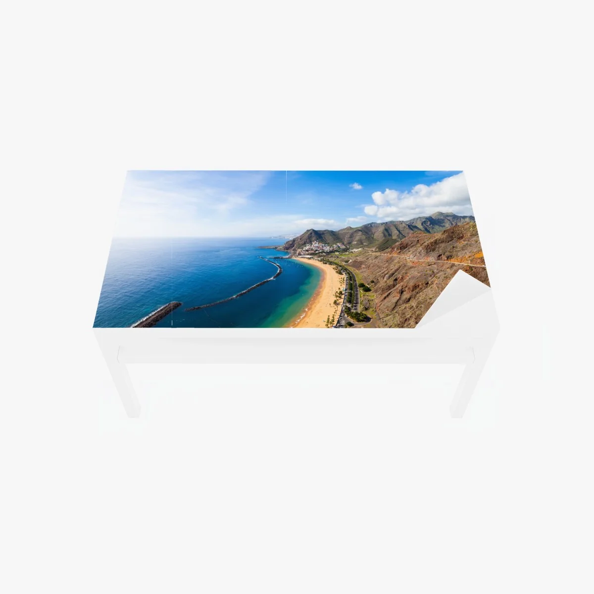 Tischaufkleber und Schreibtischaufkleber strand Las Teresitas, panorama Teneriffa – Wallnifity®