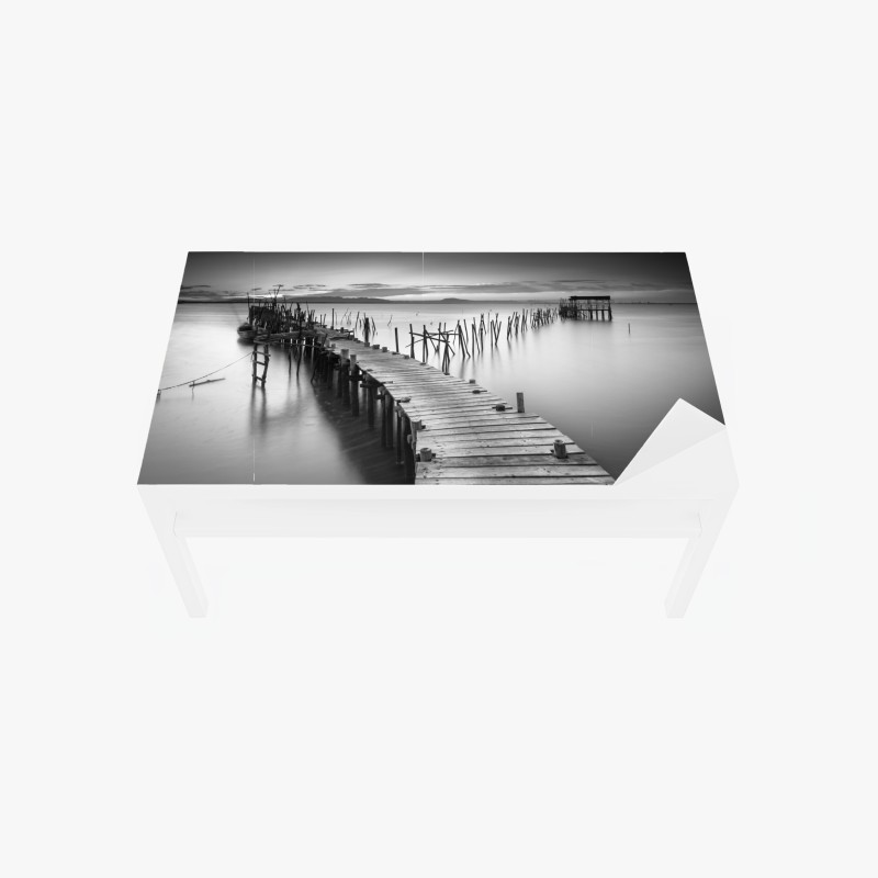 Tischaufkleber und Schreibtischaufkleber feines blattadern-muster in grautönen – Wallnifity®